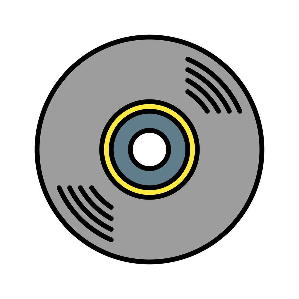 CD ikon vektor eller logotyp illustration fylld Färg stil