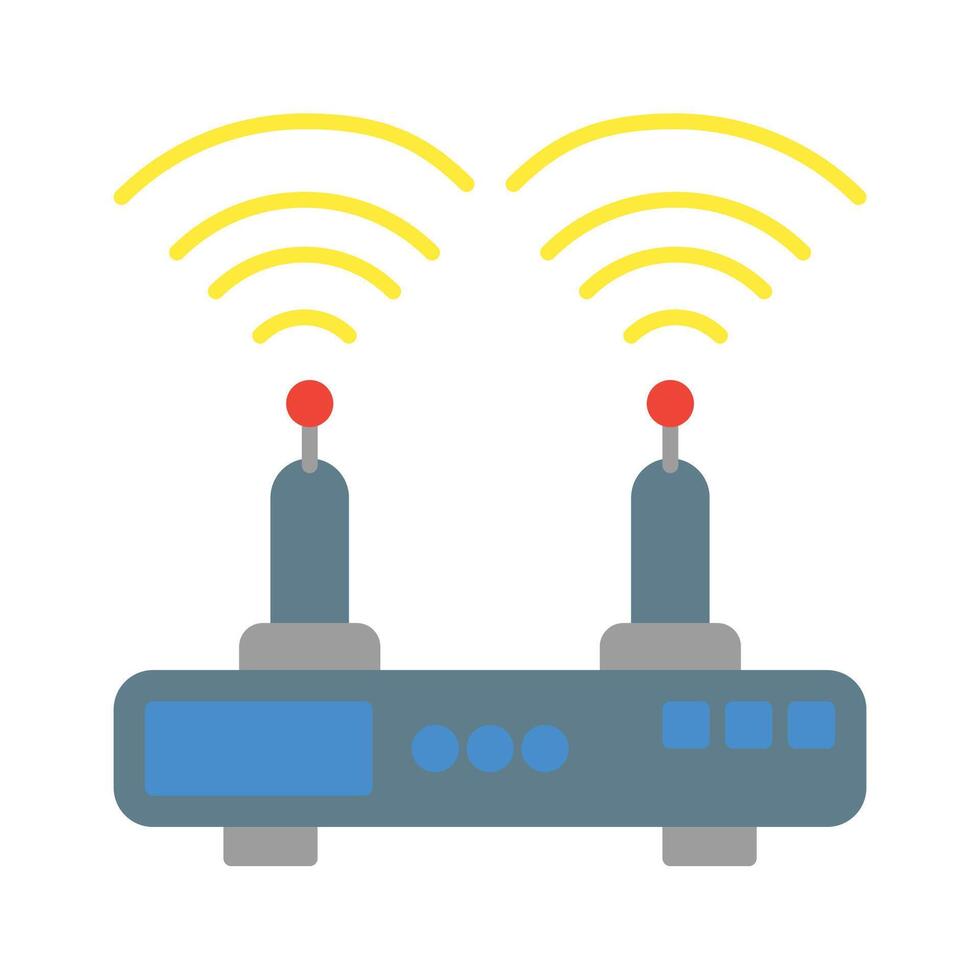 Router W-lan Symbol Vektor oder Logo Illustration eben Farbe Stil