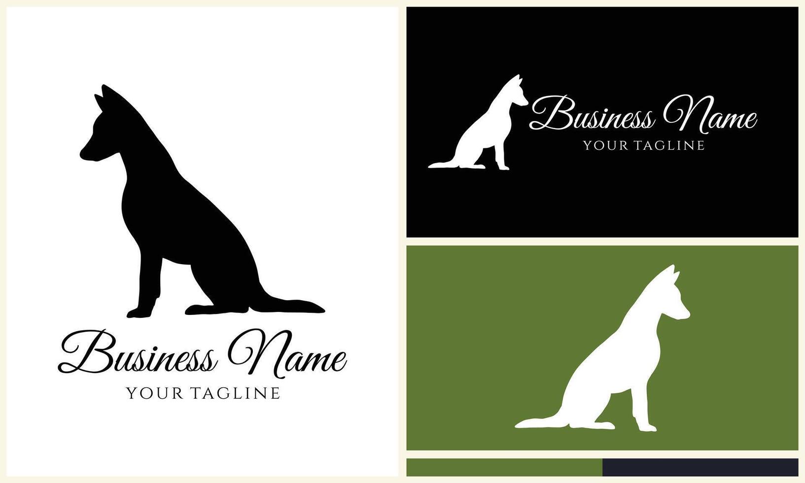 Silhouette Hund Bulldogge Logo Vorlage vektor