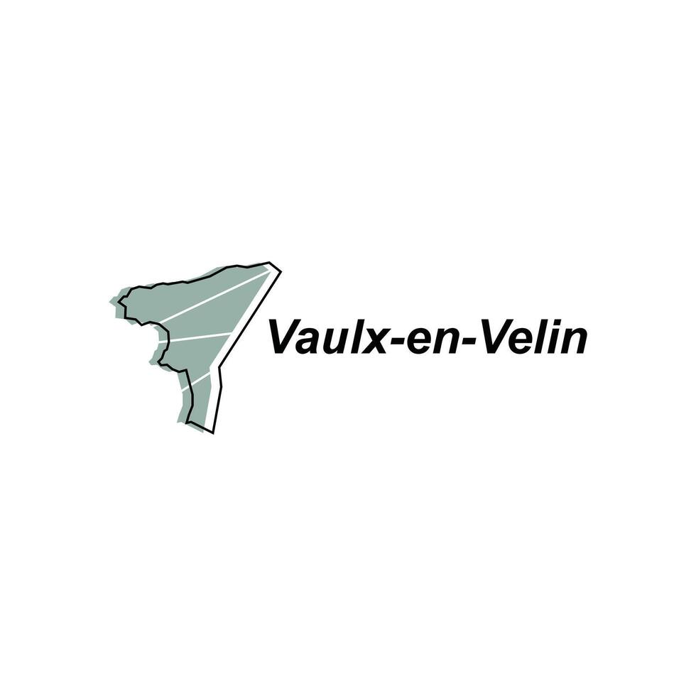 vaulx sv velin stad Karta. vektor Karta av Frankrike Land färgrik design, illustration design mall på vit bakgrund