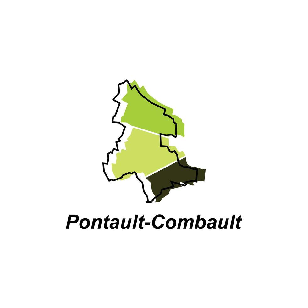 pontauit strid Karta. vektor Karta av Frankrike huvudstad Land färgrik design, illustration design mall på vit bakgrund