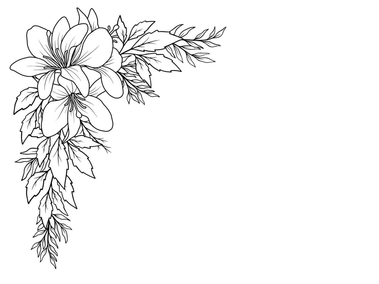 blommor och löv gräns illustration vektor