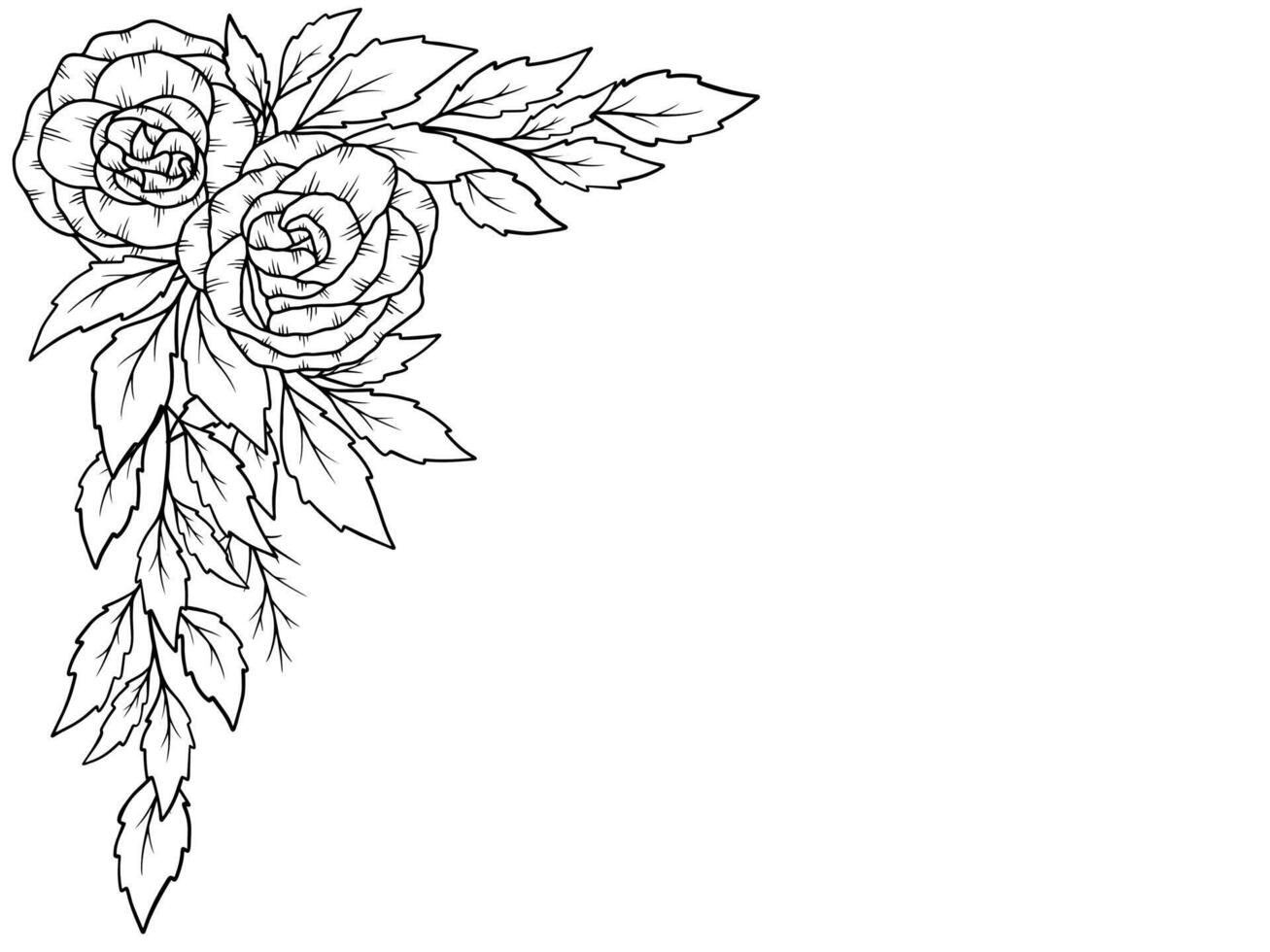 Gliederung Rose Blume Strauß Illustration vektor