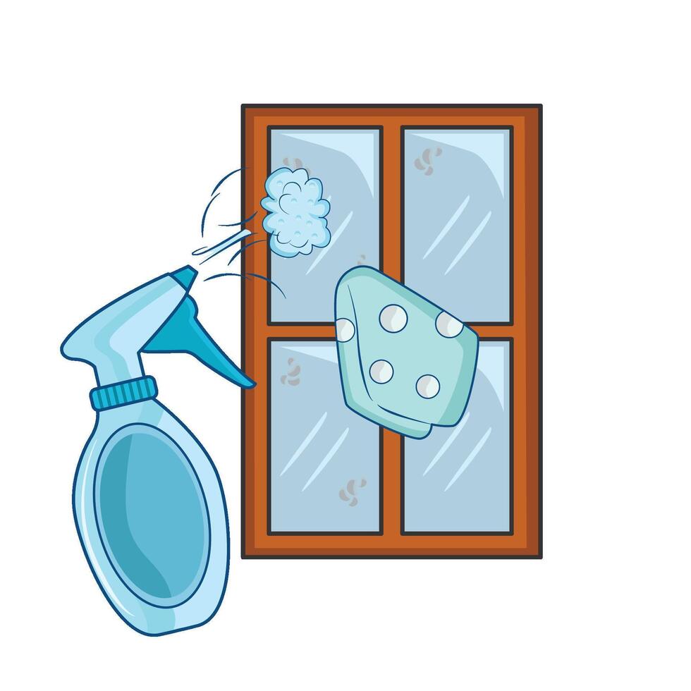illustration av fönster rengöring spray vektor