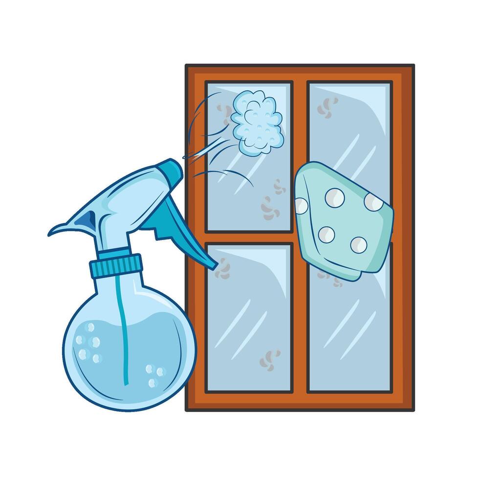 illustration av fönster rengöring spray vektor