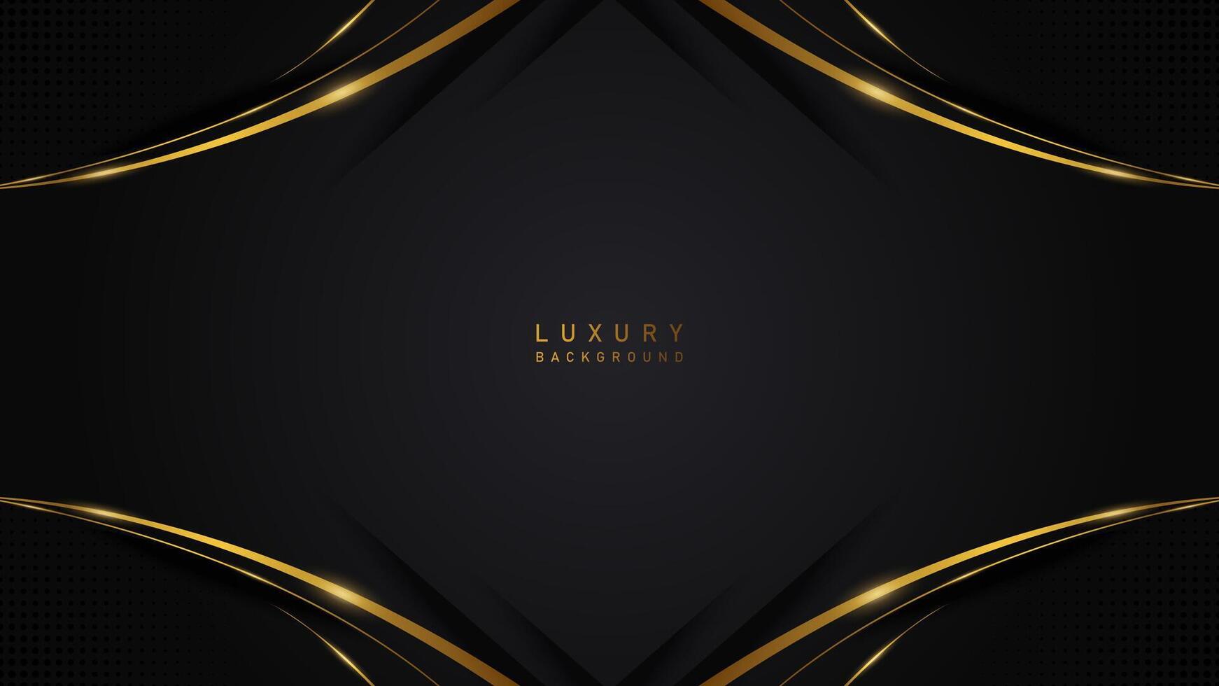 Luxus modern abstrakt Hintergrund mit golden Linien auf schwarz Hintergrund Konzept. Luxus Prämie Vektor Design