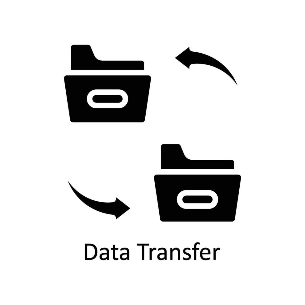 data överföra vektor fast ikon stil illustration. eps 10 fil