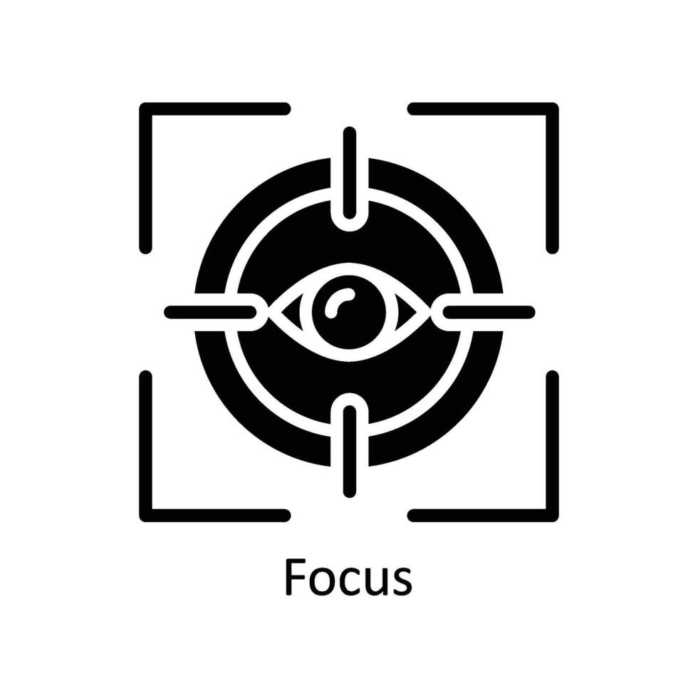 fokus vektor fast ikon stil illustration. eps 10 fil