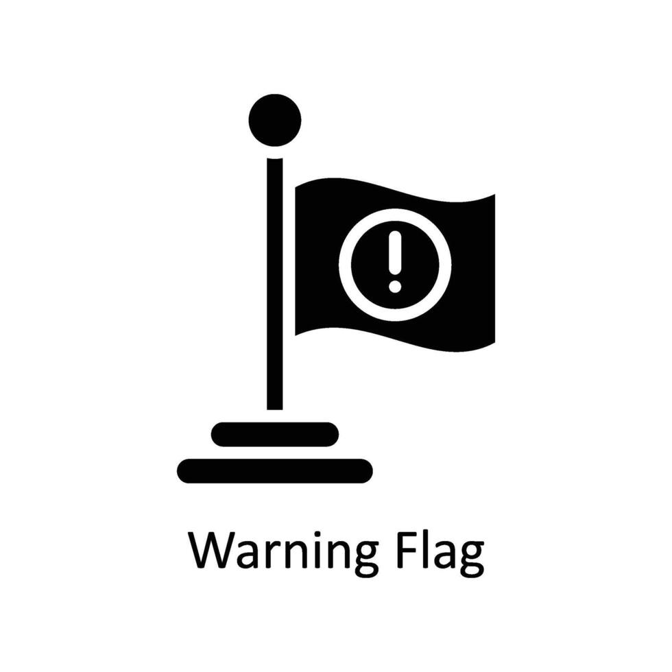 varning flagga vektor fast ikon stil illustration. eps 10 fil