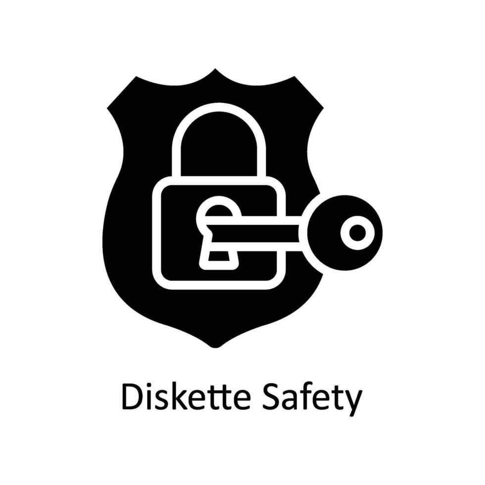 Diskette Sicherheit Vektor solide Symbol Stil Illustration. eps 10 Datei