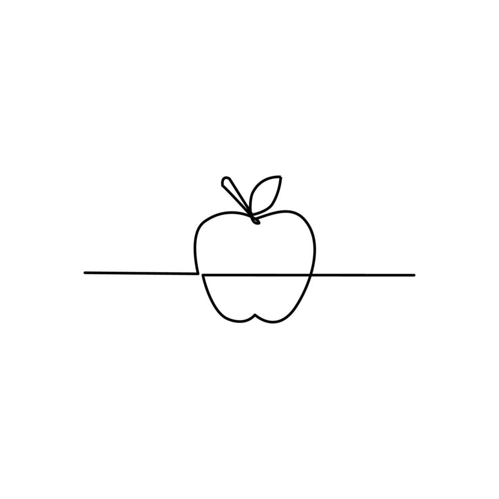 Apfel gezeichnet im Linie Kunst Stil vektor