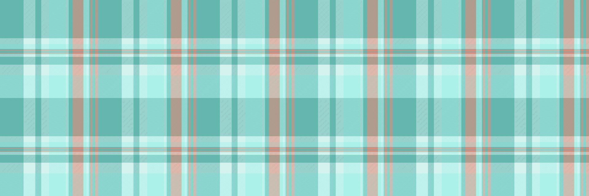 Baby Stoff prüfen Textur, Falte Vektor Tartan Plaid. Direkte Textil- nahtlos Hintergrund Muster im blaugrün und blass Türkis Farben.