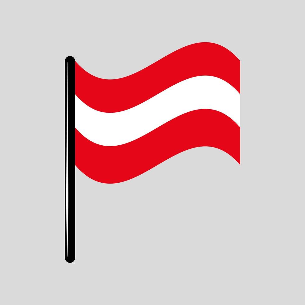 Österreich Landesflagge buntes Symbol flaches Grafikdesign Element Geographie Weltkarte Reisen Tourismus vektor