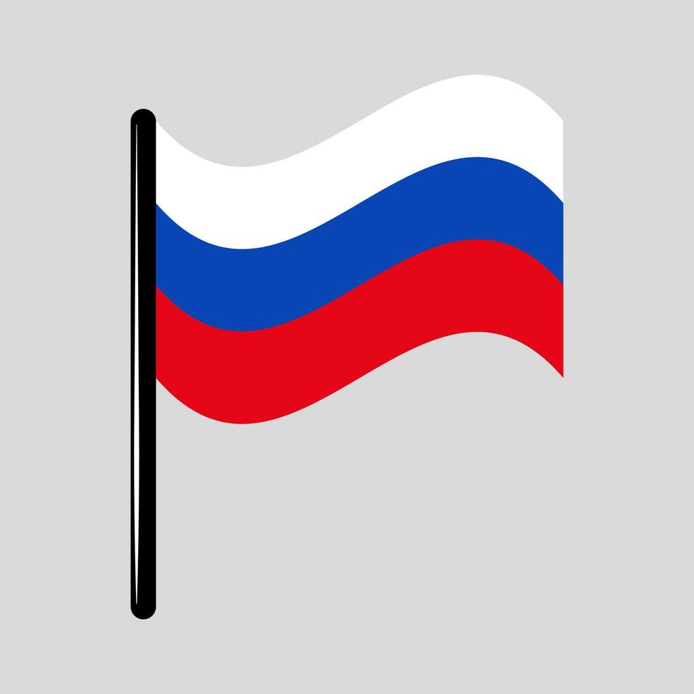 Russland-Landesflagge buntes Symbol flaches Grafikdesign-Element Geographie Weltkarte Reisen Tourismus vektor