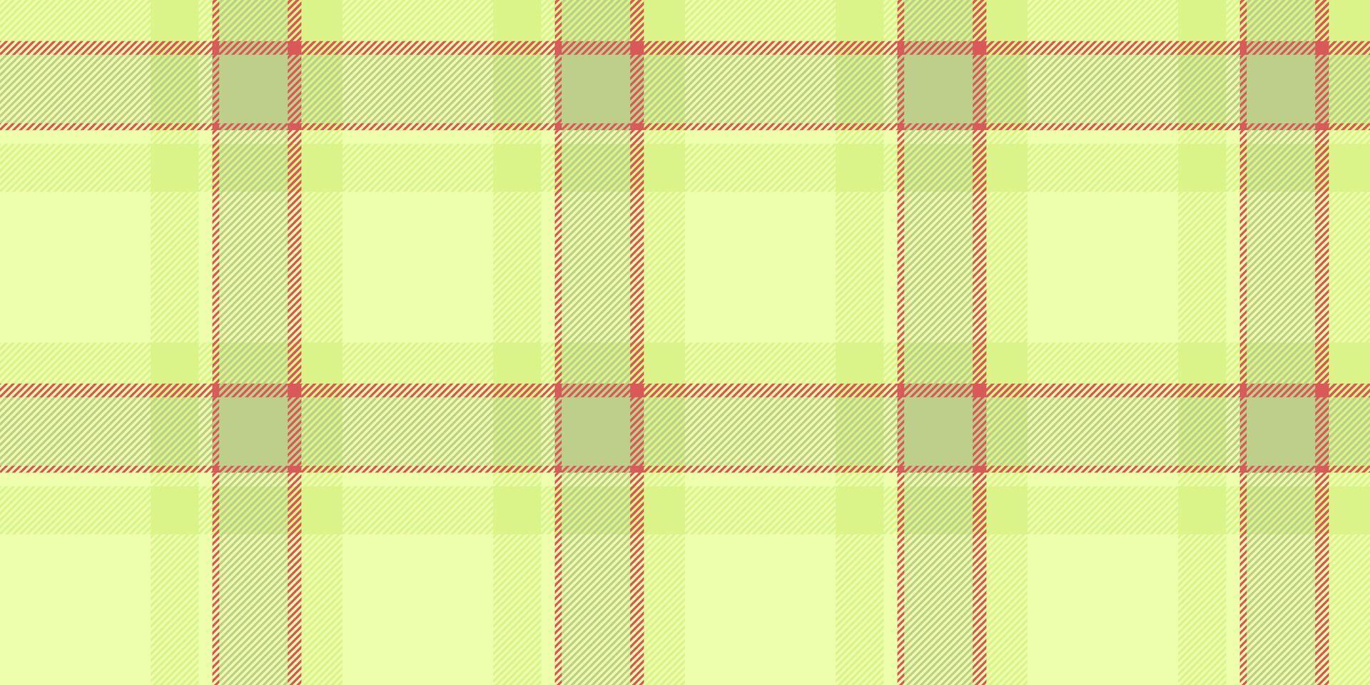 Küche Hintergrund Tartan Stoff, kostenlos Textil- Muster Plaid. detailliert Textur nahtlos prüfen Vektor im Limette und rot Farben.