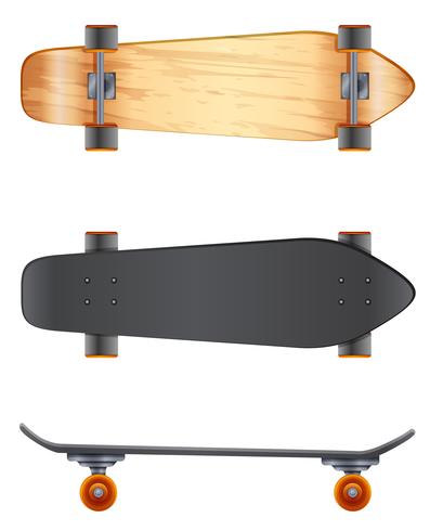 Trä skateboards vektor