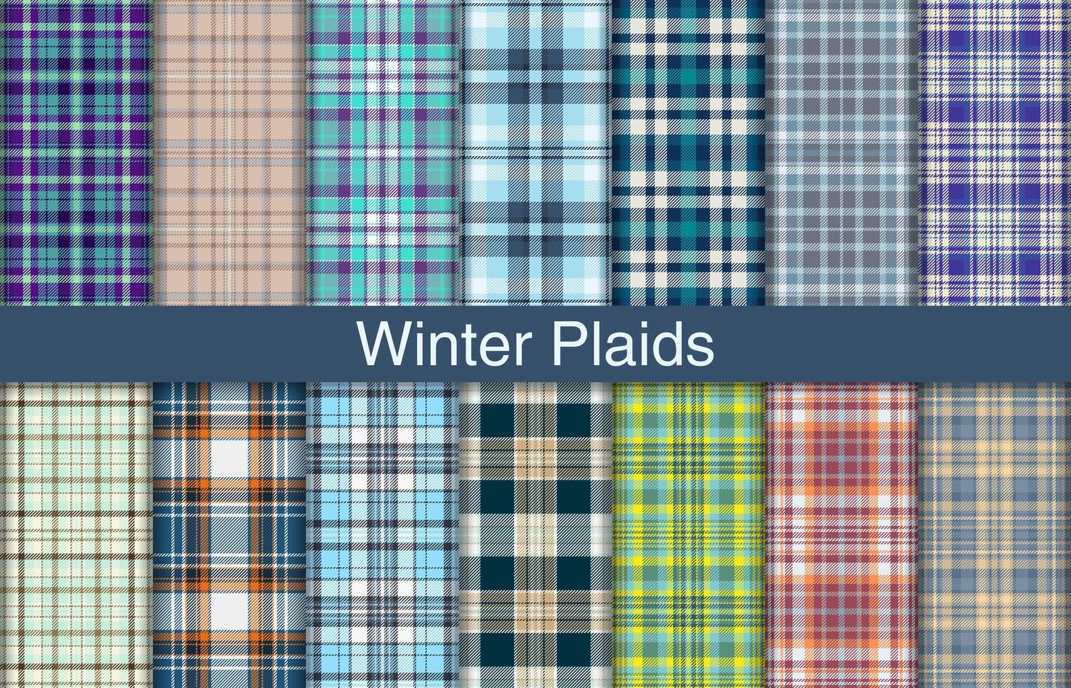 vinter- pläd buntar, textil- design, rutig tyg mönster för skjorta, klänning, kostym, omslag papper skriva ut, inbjudan och gåva kort. vektor