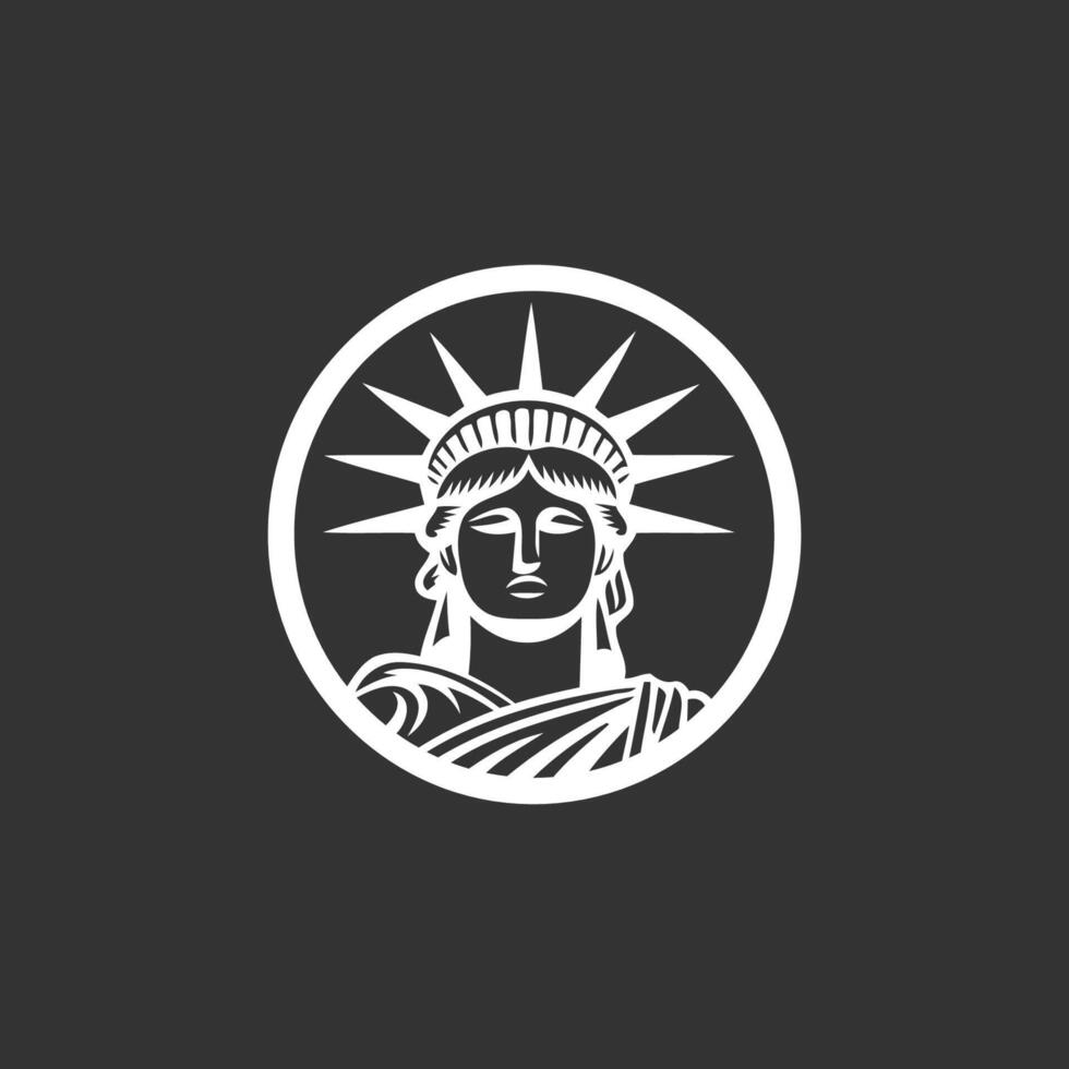 ai generiert Neu York Statue von Freiheit amerikanisch Symbol.Gesicht Freiheit Zeichnung Kunst Logo Design Vorlage Illustration vektor