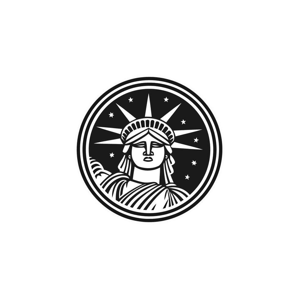 ai generiert Neu York Statue von Freiheit amerikanisch Symbol.Gesicht Freiheit Zeichnung Kunst Logo Design Vorlage Illustration vektor