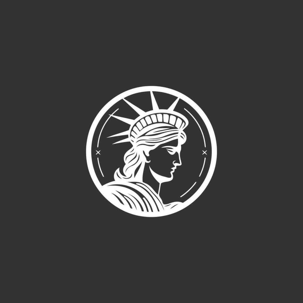 ai generiert Neu York Statue von Freiheit amerikanisch Symbol.Gesicht Freiheit Zeichnung Kunst Logo Design Vorlage Illustration vektor