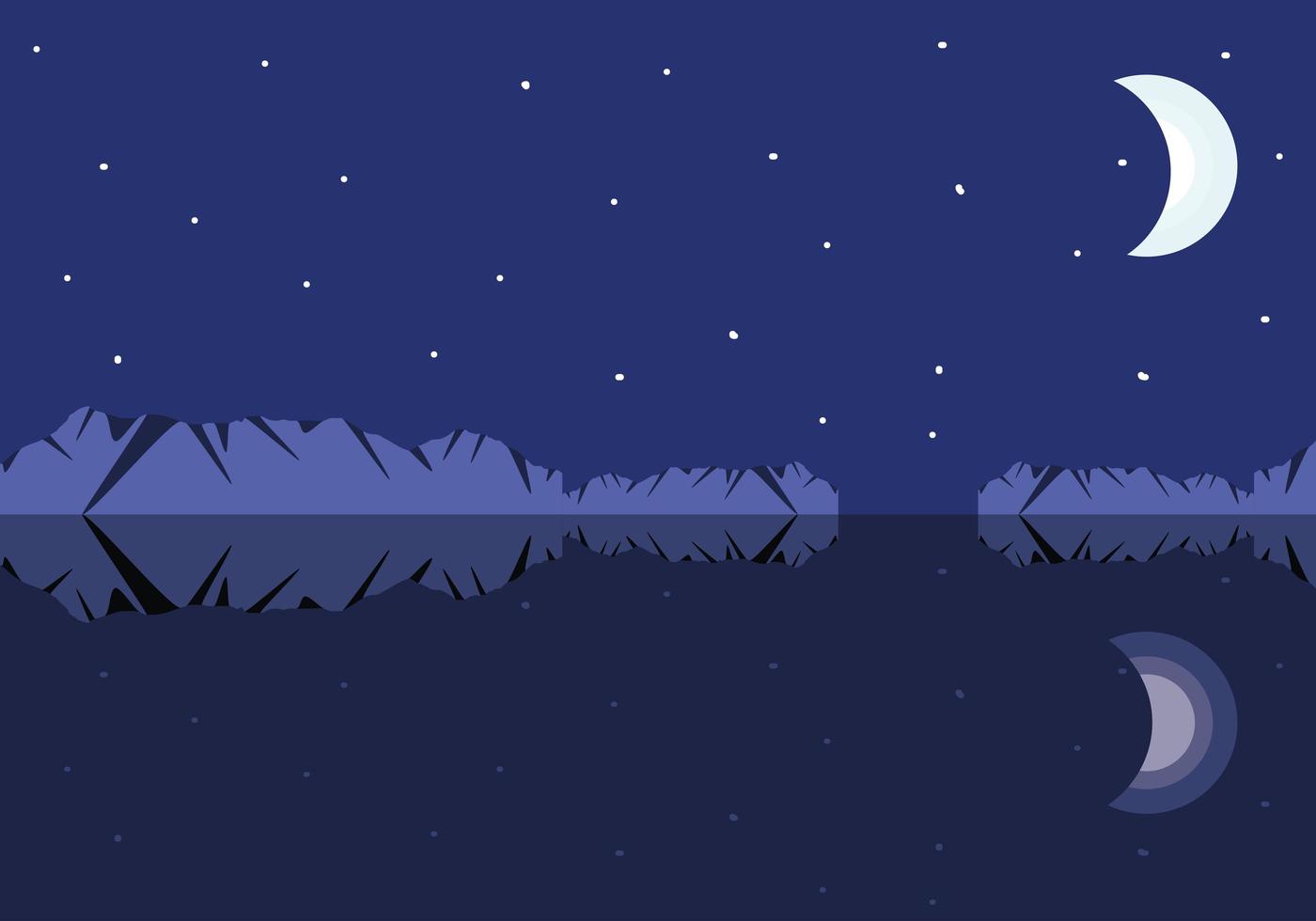 Landschaft Nacht Mond vektor