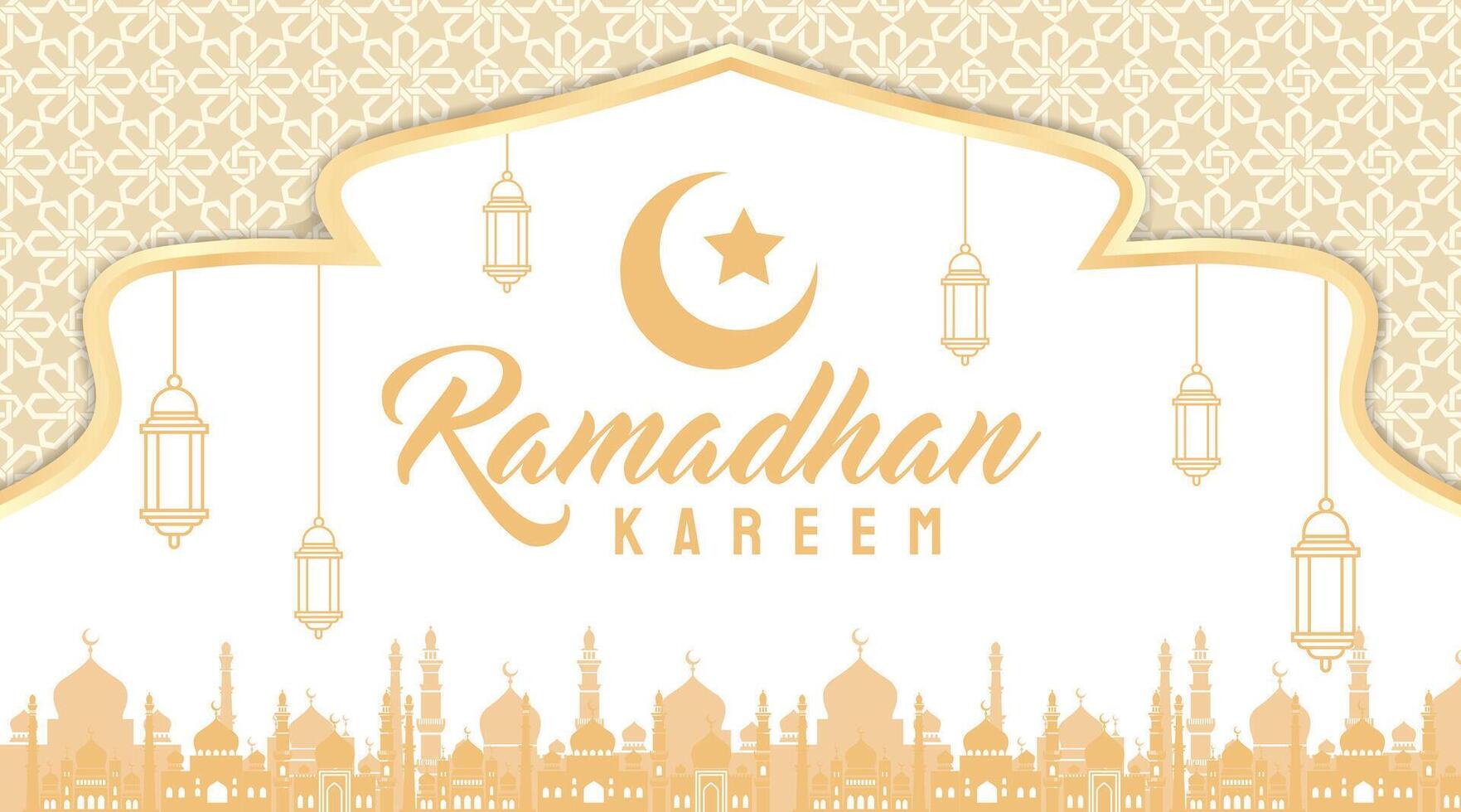 vektor ramadan kareem bakgrund med sömlös mönster