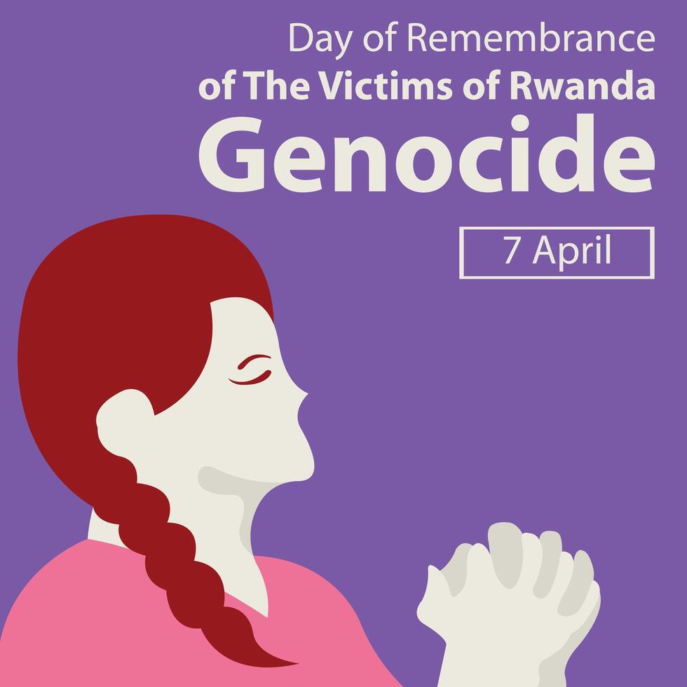 Illustration Vektor Grafik von ein Frau ist Konzentration auf beten, perfekt zum International Tag, Erinnerung, die Opfer von Ruanda, Völkermord, zelebrieren, Gruß Karte, usw.