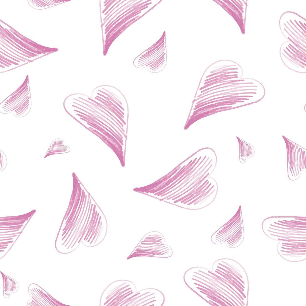 Muster mit ein Herz zum Valentinstag Tag zum Textilien, Etiketten, geometrisch Stil Vorlagen. Rosa ist ein modern Farbe. vektor