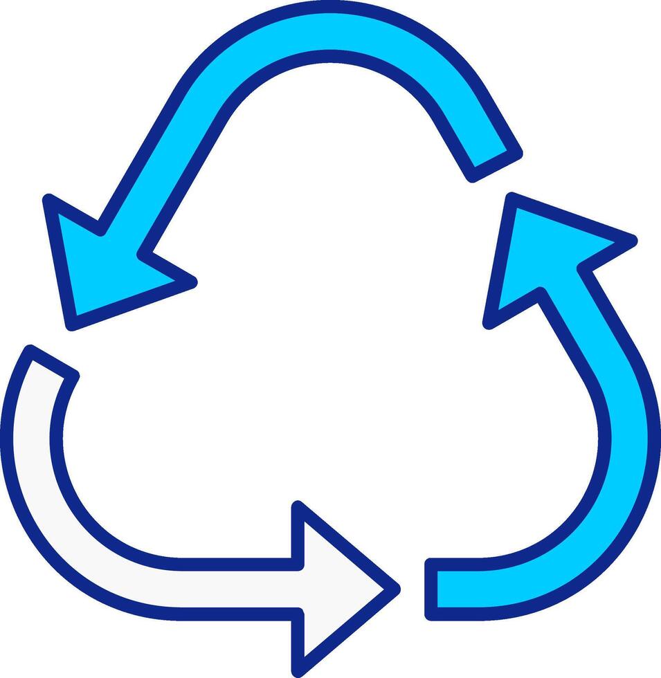 recyceln Blau gefüllt Symbol vektor