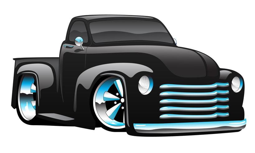 hot rod pickup truck cartoon vektor illustration