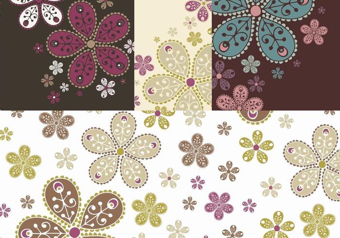 Dekorerad Floral Banner Vector Pack