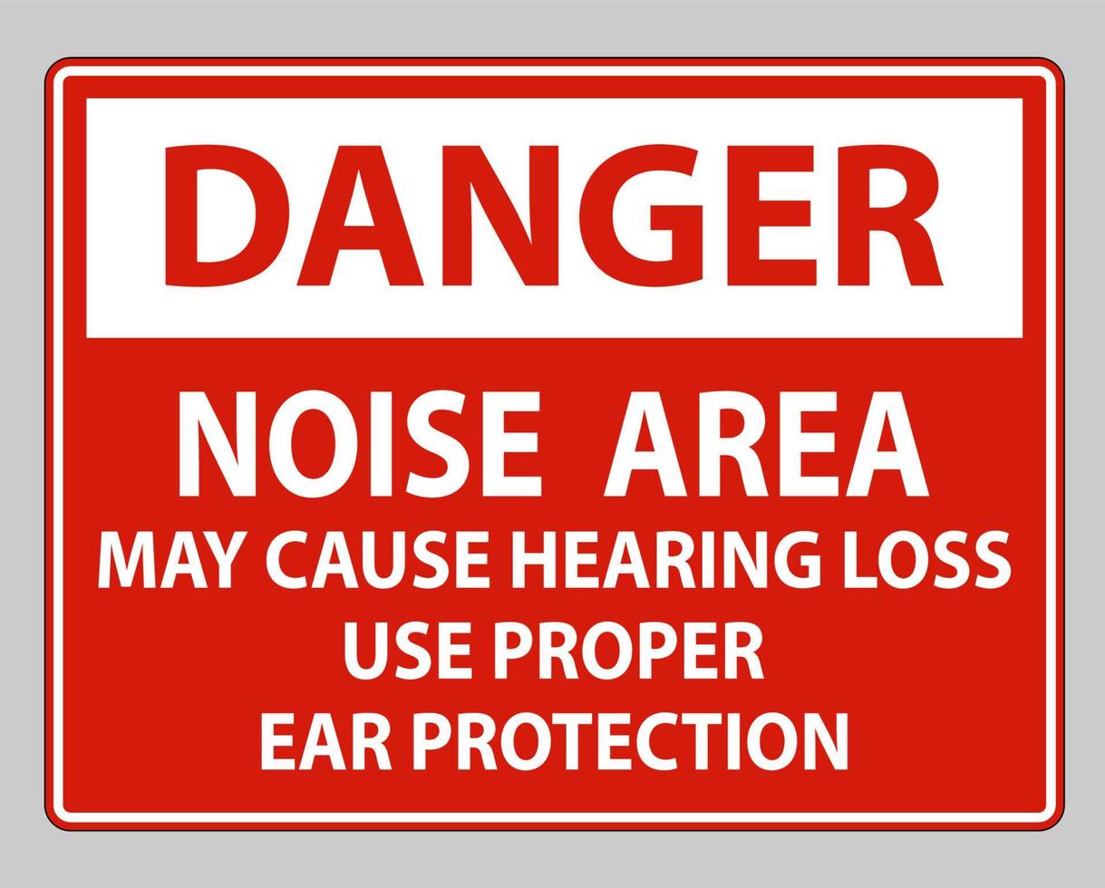 farosymbol bullerområde kan orsaka hörselnedsättning, använd rätt hörselskydd vektor