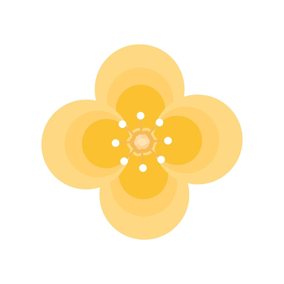 gul blomma natur vektor