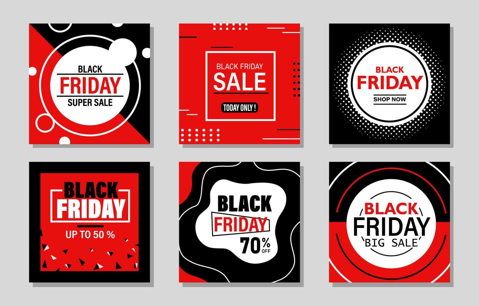 Black Friday Sale Social-Media-Sammlung vektor