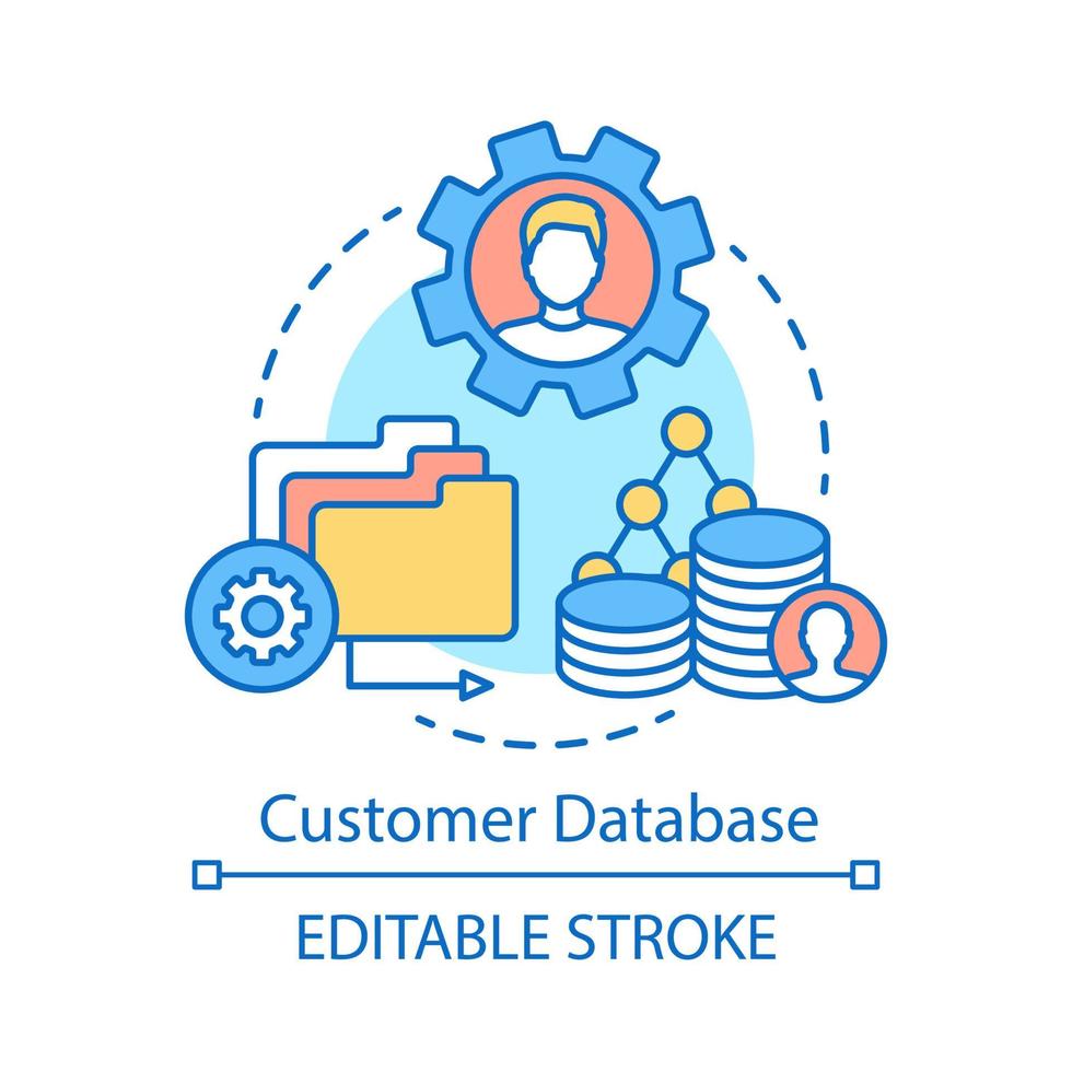 Symbol für das Konzept der Kundendatenbank vektor