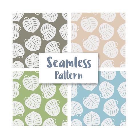 Seamless leaves pattern repeating flis bakgrund bakgrund vektor