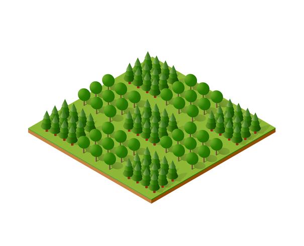 Isometric 3d trees skog camping naturelement vektor