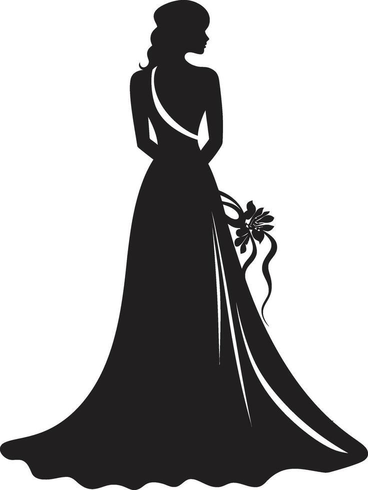 Bräute Eleganz schwarz Emblem zeitlos Anmut einfarbig Vektor
