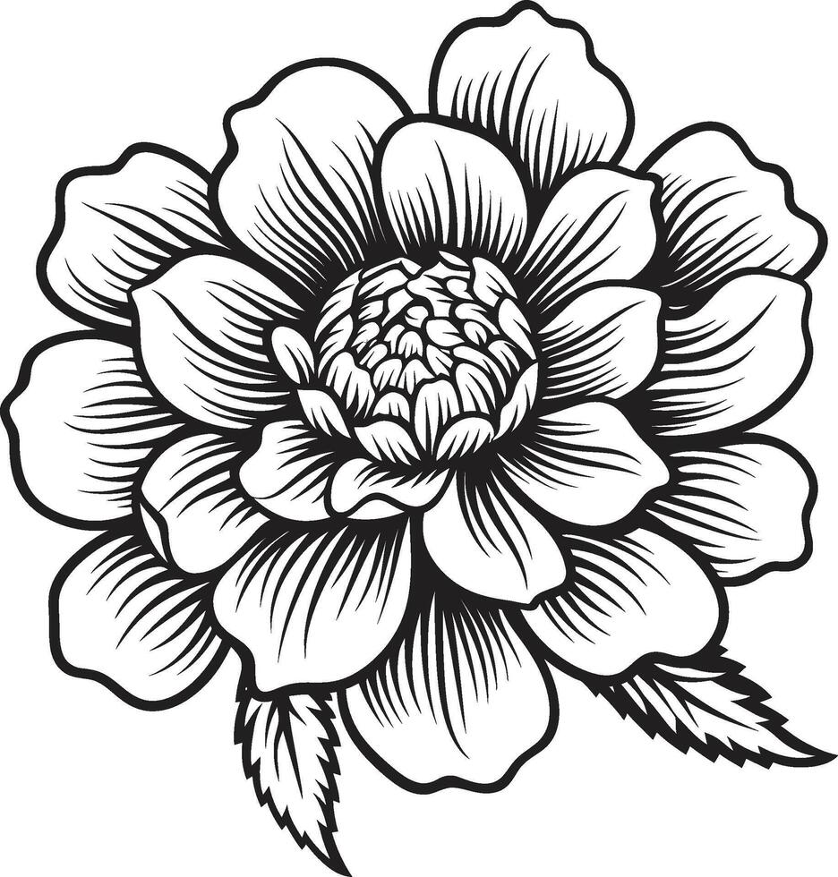 elegant Blumen- Element einfarbig Design glatt Blütenblatt Emblem ikonisch monoton vektor