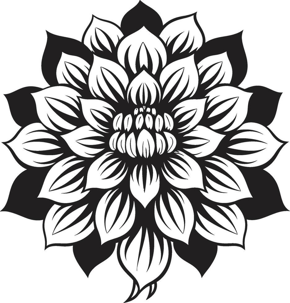 anmutig Blume Vektor schwarz Unterschrift minimalistisch blühen Symbol ikonisch Design