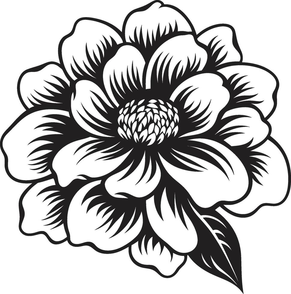 einfarbig Blumen- schick Vektor Emblem elegant blühen Symbol stilvoll monoton