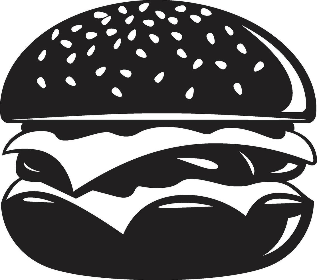 aromatisch Wesen schwarz Burger köstlich Freude einfarbig Burger Emblem vektor