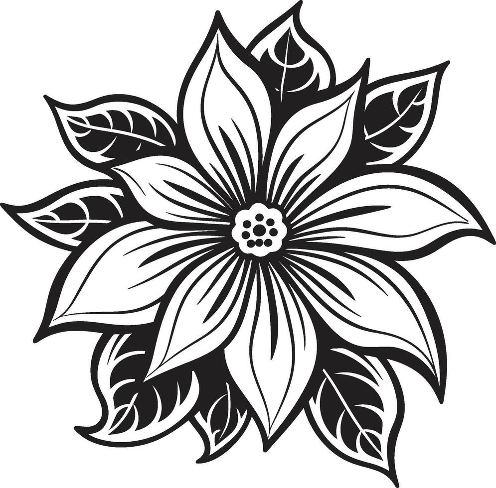 konstnärlig blommig intryck vektor monoton mark botanisk elegans ikoniska emblem detalj