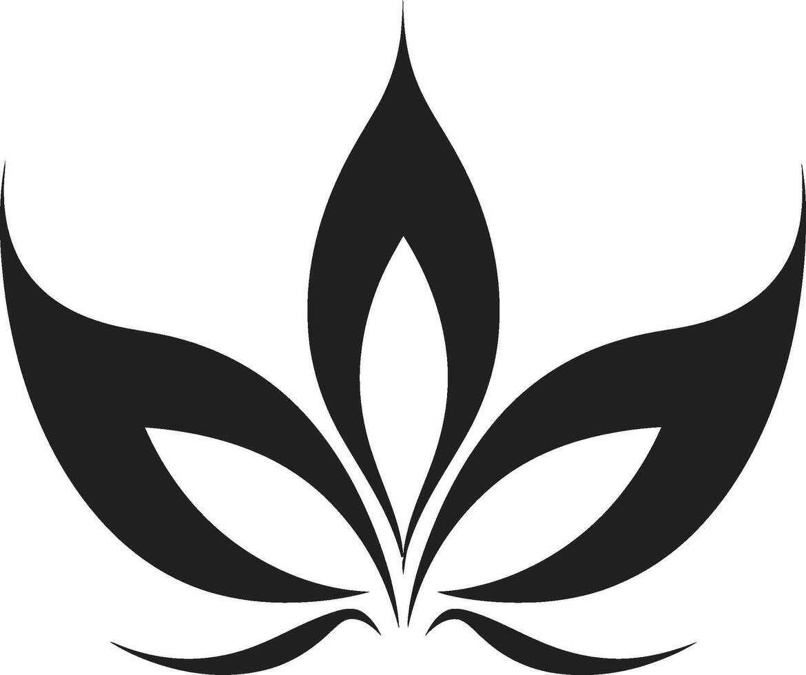eleganta blomma emblem svart ikoniska detalj chic blommig design vektor symbolisk symbol