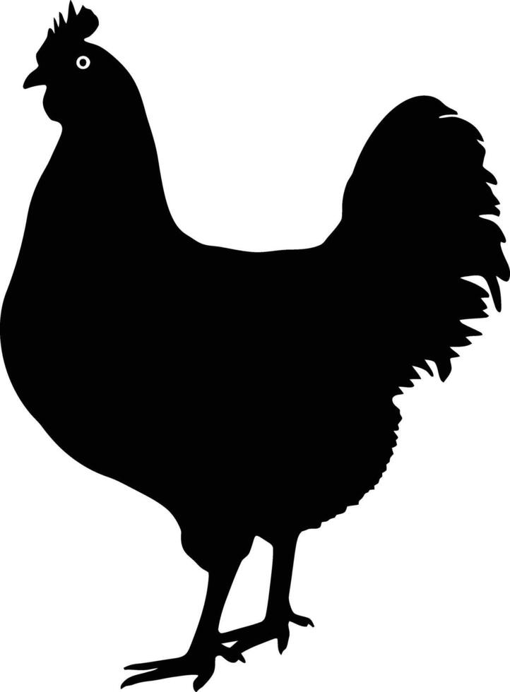 ai genererad silhuett kyckling svart Färg endast vektor