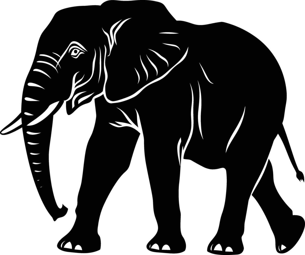 ai generiert Silhouette Elefant schwarz Farbe nur vektor