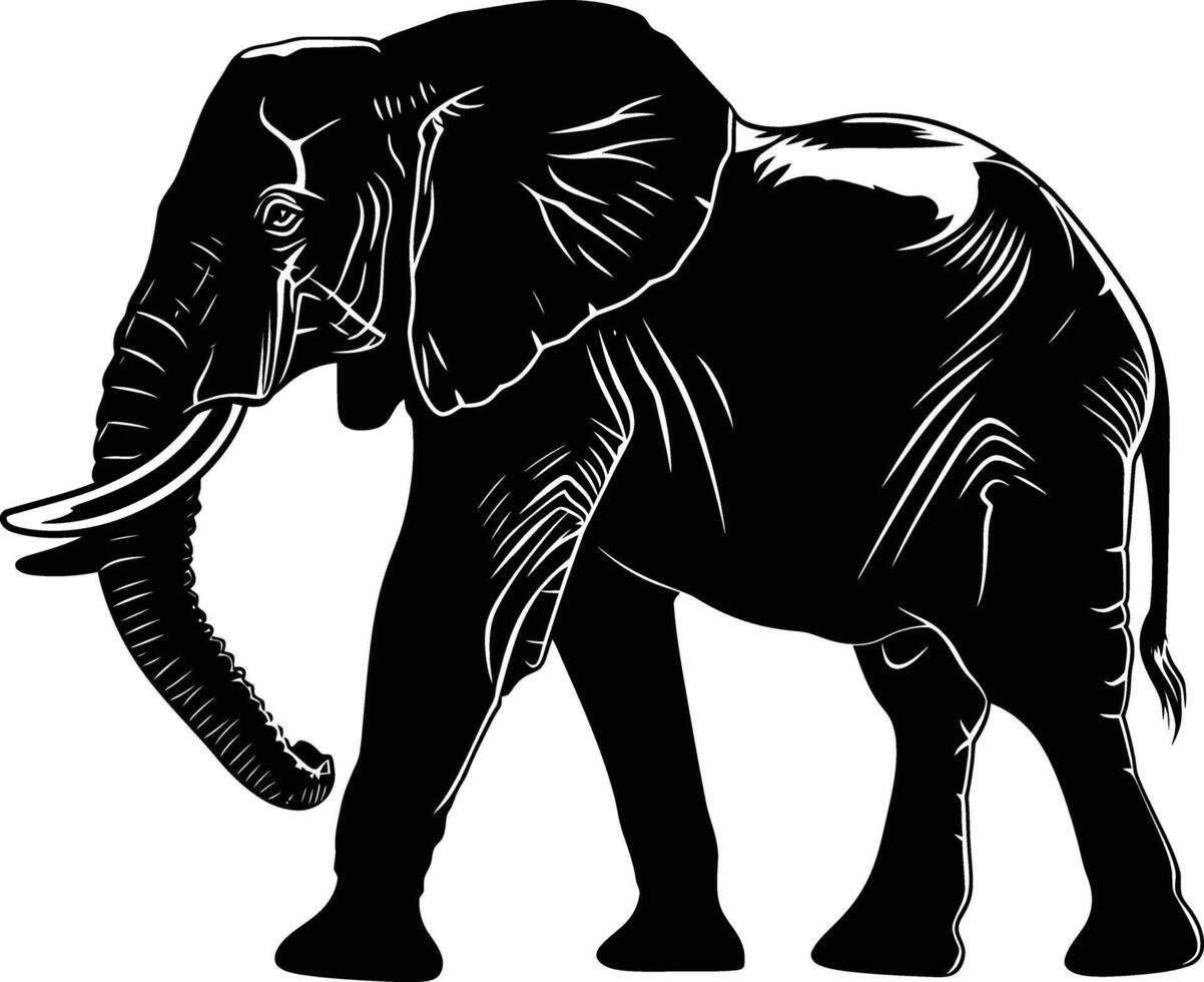 ai generiert Silhouette Elefant schwarz Farbe nur vektor