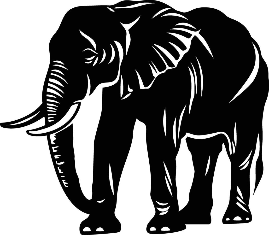 ai generiert Silhouette Elefant schwarz Farbe nur vektor