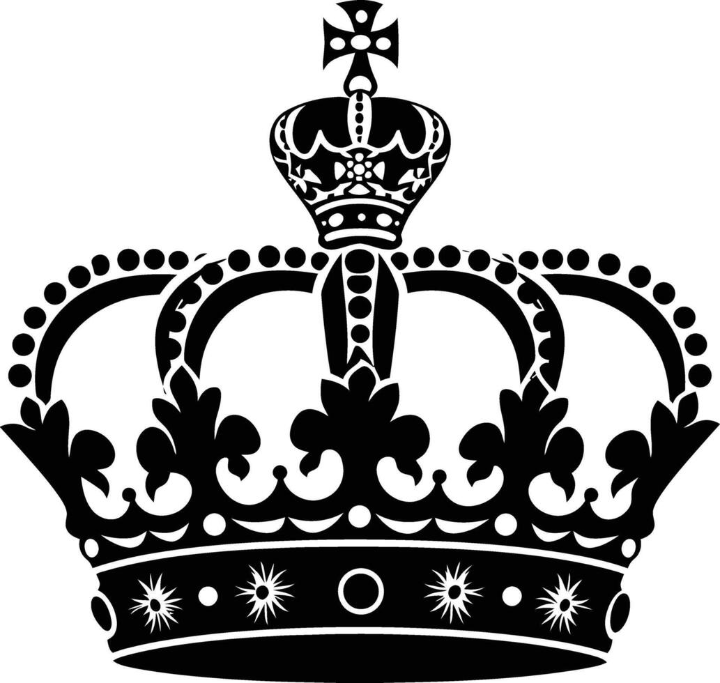 ai generiert Silhouette König Krone schwarz Farbe nur vektor