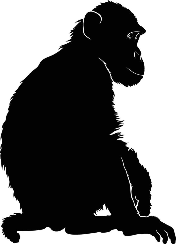 ai generiert Silhouette Affe schwarz Farbe nur vektor